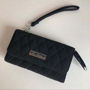 Vera Bradley Quilted Black Wristlet